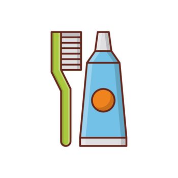 toothpaste Vector illustration on a transparent background. Premium quality symbols. Vector Line Flat color icon for concept and graphic design.