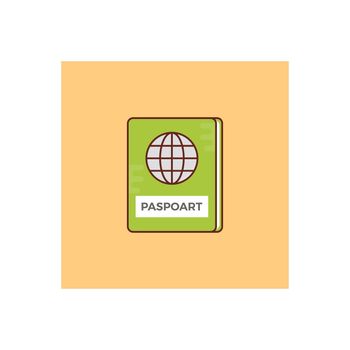 passport vector flat color icon