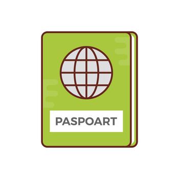 passport vector flat color icon