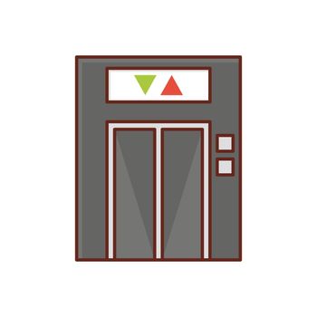 elevator vector flat color icon