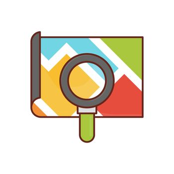 search vector flat color icon