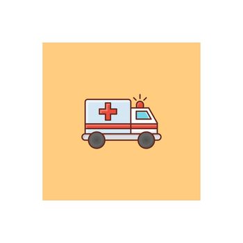 ambulance vector flat color icon
