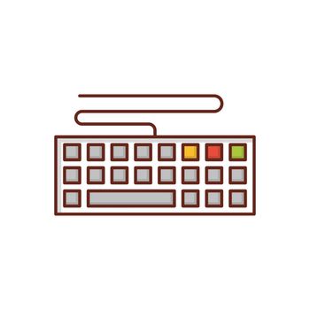 keyboard Vector illustration on a transparent background. Premium quality symbols. Vector Line Flat color icon for concept and graphic design.