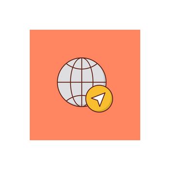 global vector flat color icon