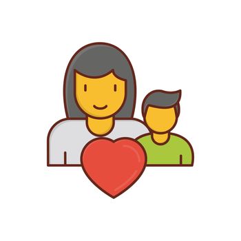 mother day vector flat colour icon