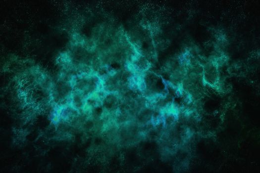 abstract green nebula with small stars