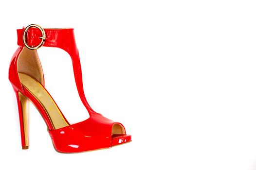 red patent leather sandal for the summer season