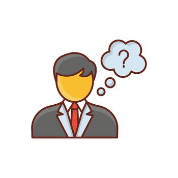 thought vector flat color icon