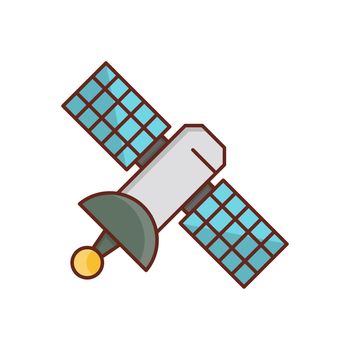 satellite Vector illustration on a transparent background. Premium quality symbols. Vector Line Flat color  icon for concept and graphic design.