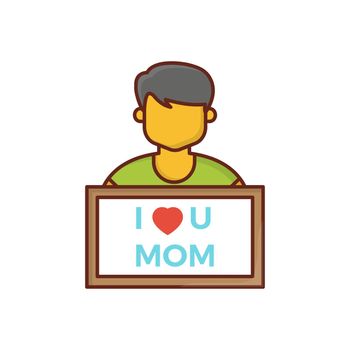 mom vector flat colour icon