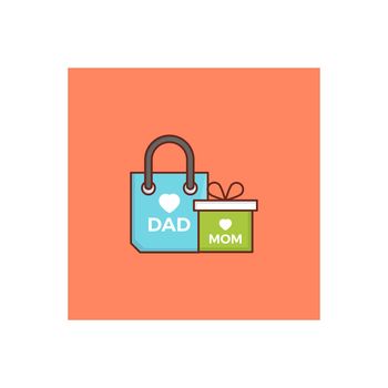 gift vector flat colour icon