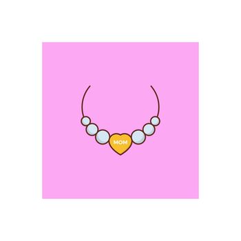 locket vector flat colour icon