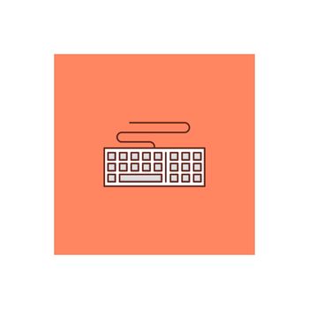 keyboard vector flat color icon