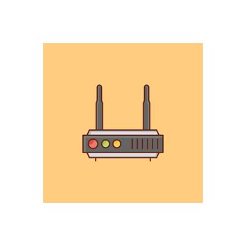 router vector flat color icon