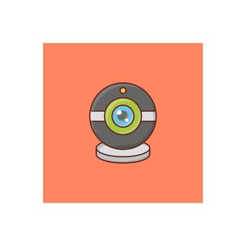 webcam vector flat color icon