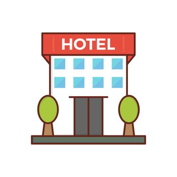 hotel vector flat color icon