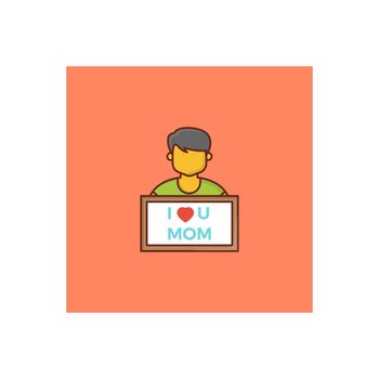 mom vector flat colour icon