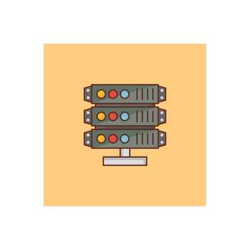 server vector flat color icon