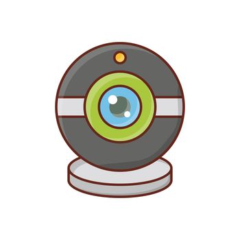 webcam vector flat color icon