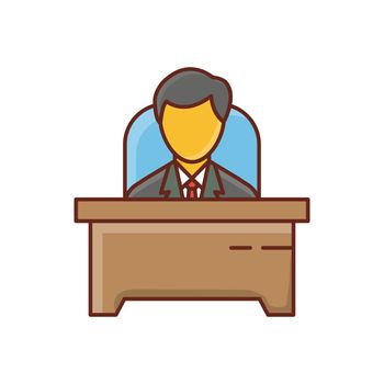 office vector flat color icon