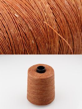 brown waxed thread for hand stitching leather
