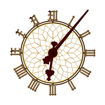 A detailed illustration of the Big Ben clock face and minute and hour hands