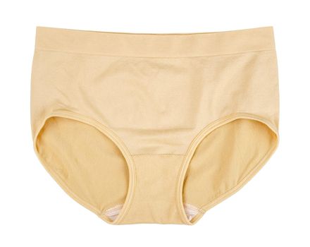 Brown cotton female panties isolated on white background, Save clipping path.