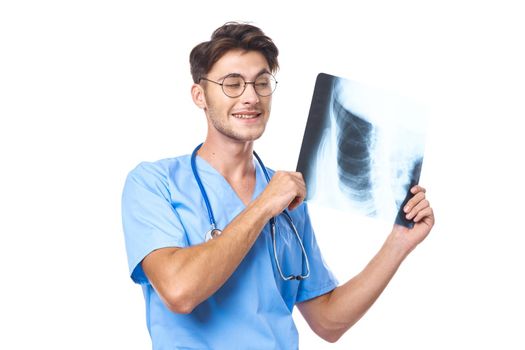 male doctor health care treatment x-ray examination isolated background. High quality photo