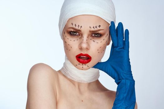 beautiful woman aesthetic facial surgery clinic body care studio lifestyle. High quality photo