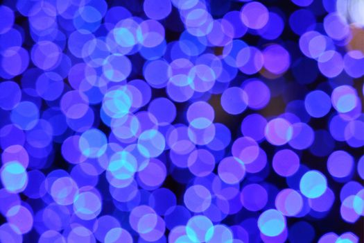 big aqua blue abstract of blur and bokeh glow colorful interior and light night garden
