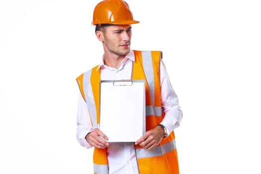 Engineer with documents working form of professionals. High quality photo