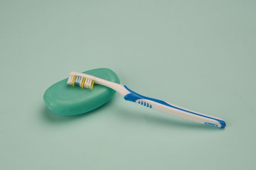 soap toothbrush hygiene health bathroom items. High quality photo