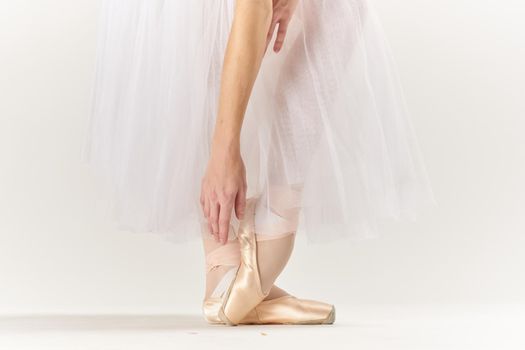 ballet shoes posing fashion exercise dance close-up. High quality photo