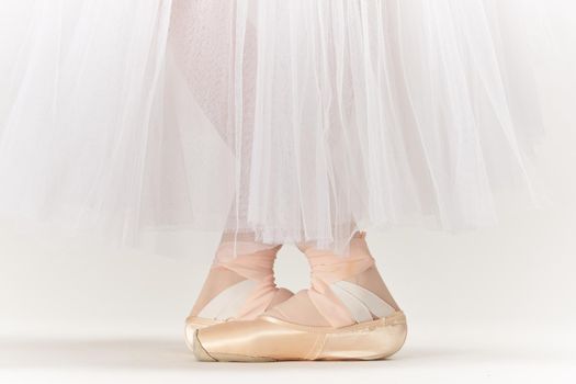 ballerina feet silhouette of a woman performance grace studio lifestyle. High quality photo