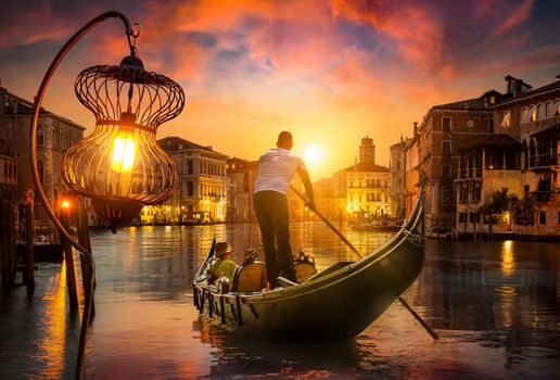 Grand Canal in sunset time, Venice, Italy