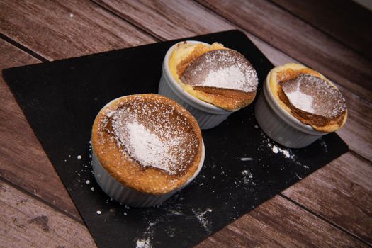Dessert, Grand Marnier souffle recipe in a bowl. High quality photo