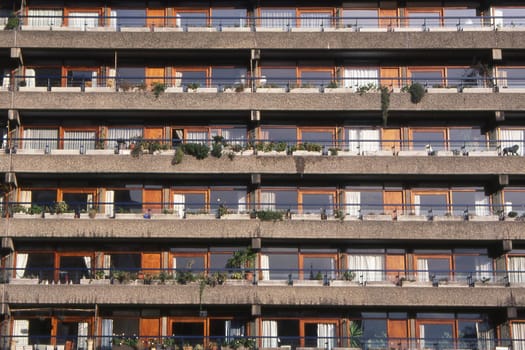 The Facade of modern high density urban building