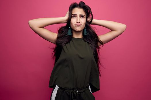 portrait of a woman fashion clothing posing lifestyle glamor. High quality photo
