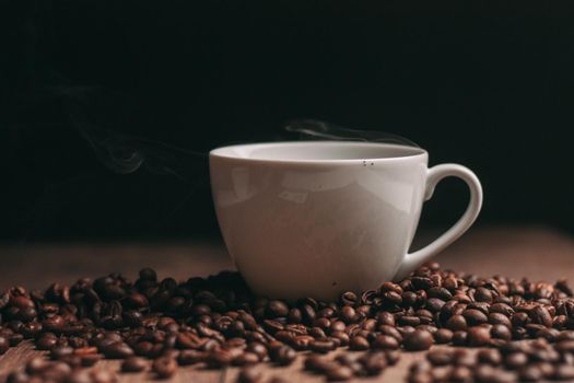 a cup of coffee espresso invigorating drink caffeine pattern. High quality photo