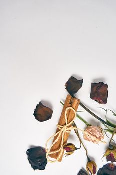 rose petals bouquet of flowers decoration cinnamon beauty. High quality photo