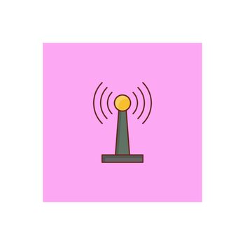 antenna Vector illustration on a transparent background. Premium quality symbols.Vector line flat color icon for concept and graphic design.