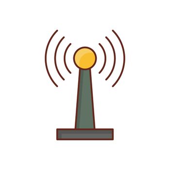 antenna Vector illustration on a transparent background. Premium quality symbols.Vector line flat color icon for concept and graphic design.