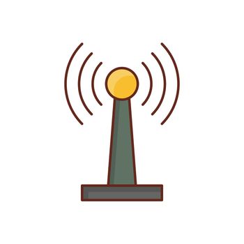 antenna Vector illustration on a transparent background. Premium quality symbols.Vector line flat color icon for concept and graphic design.