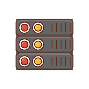 server Vector illustration on a transparent background. Premium quality symbols.Vector line flat color icon for concept and graphic design.