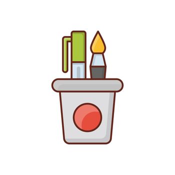 pencil jar Vector illustration on a transparent background. Premium quality symbols. Vector Line Flat color icon for concept and graphic design.