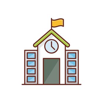 school Vector illustration on a transparent background. Premium quality symbols. Vector Line Flat color icon for concept and graphic design.