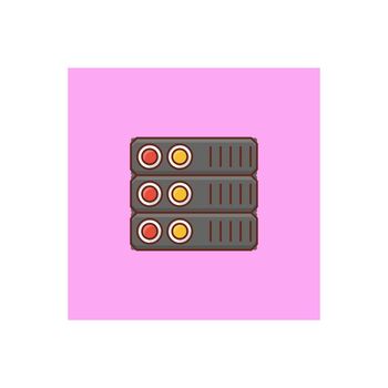 server Vector illustration on a transparent background. Premium quality symbols.Vector line flat color icon for concept and graphic design.