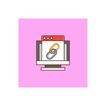 URL Vector illustration on a transparent background. Premium quality symbols. Vector Line Flat color icon for concept and graphic design.