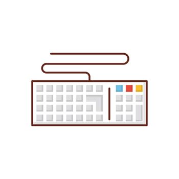 keyboard Vector illustration on a transparent background. Premium quality symbols. Vector Line Flat color icon for concept and graphic design.