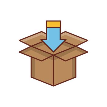 parcel Vector illustration on a transparent background. Premium quality symbols.Vector line flat color icon for concept and graphic design.